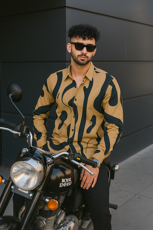 Men's Premium Imported Lycra Printed Shirt – Stylish, Stretchable & Modern Fit