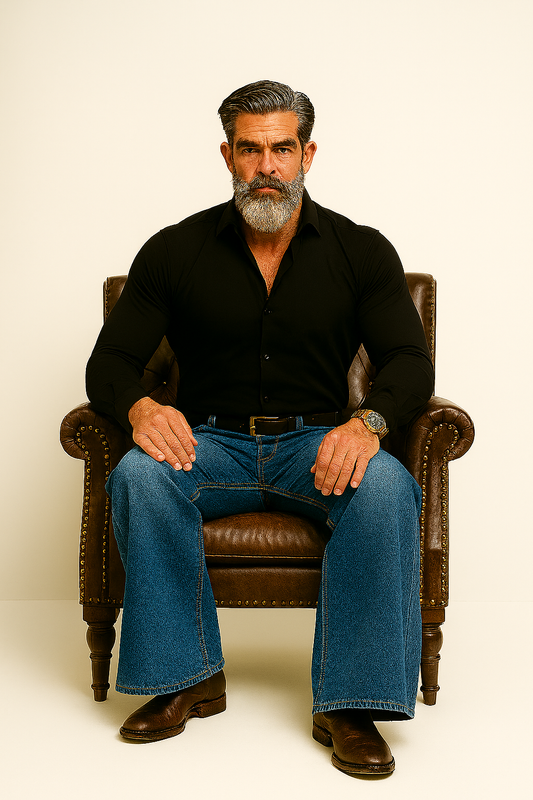 Black Luxe Shirt & Soft Touch Denim Combo