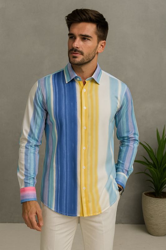 Premium Imported Lycra Printed Shirt for Men – Stylish & Comfortable Designer Wear
