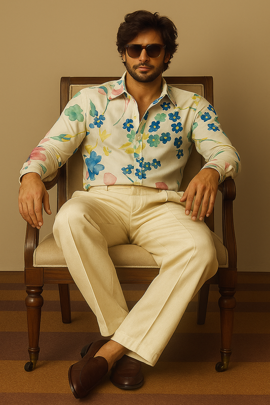 Premium Imported Lycra Printed Shirt for Men – Stylish & Comfortable Designer Wear