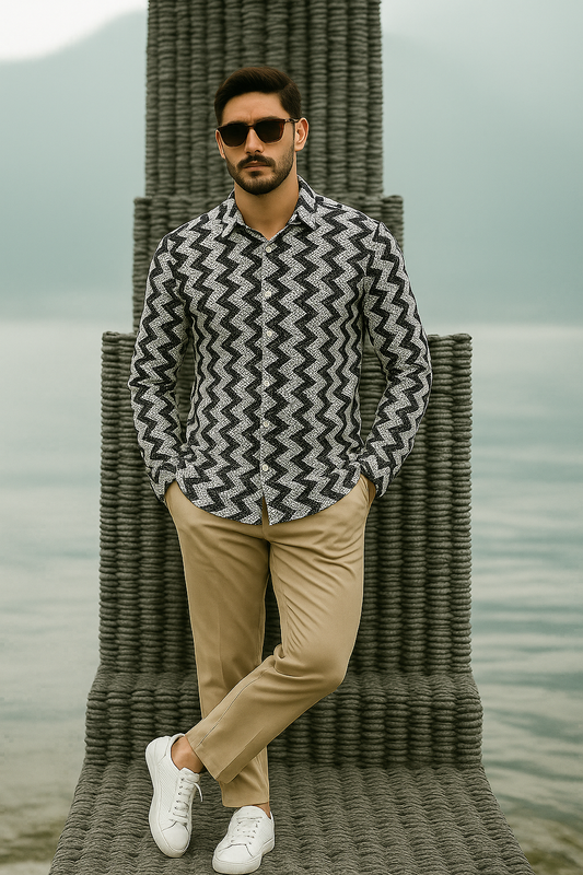 Men’s Crochet Shirt – Premium Summer Knitwear for Stylish Beach & Casual Wear | 21 Inside